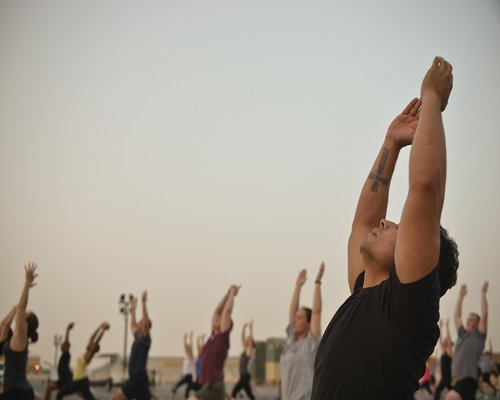 Person practicing yoga outdoors